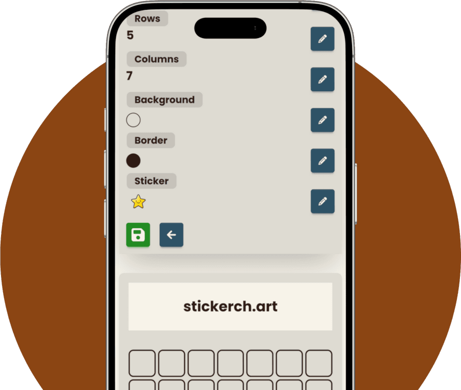A mockup of a blank sticker chart